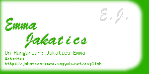 emma jakatics business card